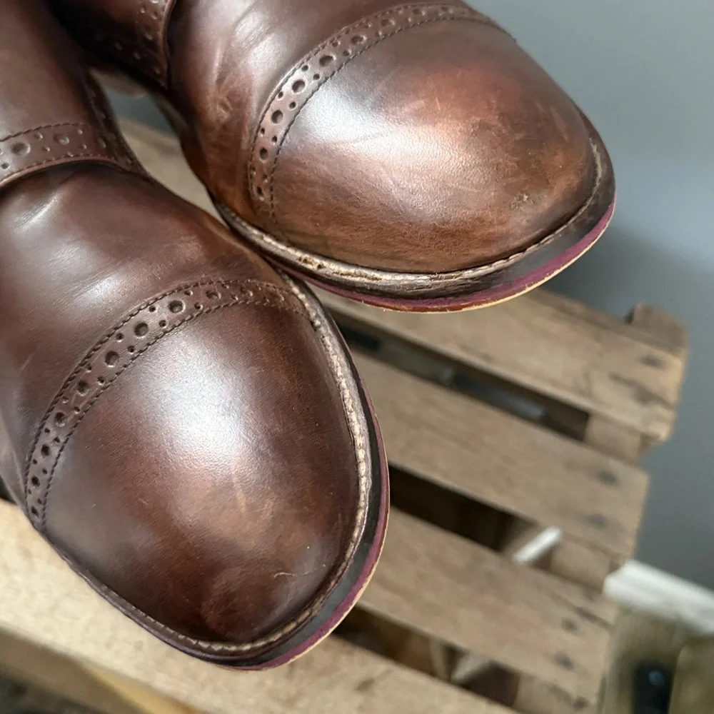 Johnston & Murphy 'Conard' Burnished‎ Leather Double Monk Strap Size 11.5 A25